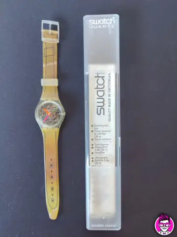 Reperto originale Swatch Scribble Limited Edition GZ124 Artist Design 1993 Orologio Quarzo Watch Swiss Made Vintage Funzionante (1993) - Condizioni USATO CIB
