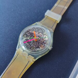Miniatura 3 per Swatch Scribble Limited Edition GZ124 Artist Design 1993 Orologio Quarzo Watch Swiss Made Vintage Funzionante