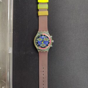 Miniatura 4 per Swatch Chrono Blue Chip SCK101 1993 Orologio Quarzo Watch Swiss Made Vintage Funzionante