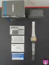 Miniatura 1 per Casio A158WE Silver Gold Orologio Watch Digitale Funzionante