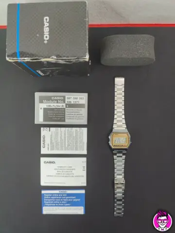 Reperto originale Casio A158WE Silver Gold Orologio Watch Digitale Funzionante - Condizioni USATO CIB
