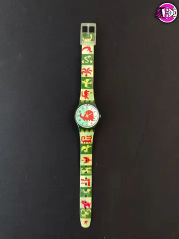 Reperto originale Swatch LG115 1996 Dinosaur Swatch Lady Orologio Quarzo Watch Swiss Made Vintage Funzionante (1996) - Condizioni USATO CIB