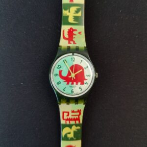 Miniatura 3 per Swatch LG115 1996 Dinosaur Swatch Lady Orologio Quarzo Watch Swiss Made Vintage Funzionante