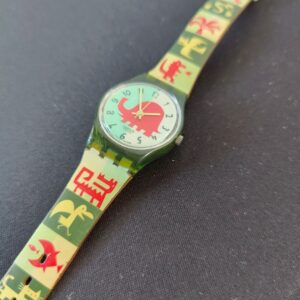 Miniatura 4 per Swatch LG115 1996 Dinosaur Swatch Lady Orologio Quarzo Watch Swiss Made Vintage Funzionante