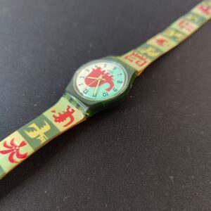 Miniatura 5 per Swatch LG115 1996 Dinosaur Swatch Lady Orologio Quarzo Watch Swiss Made Vintage Funzionante