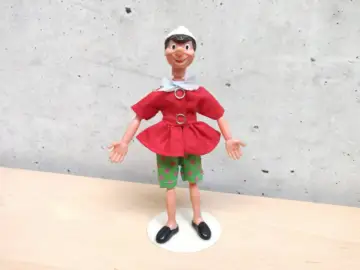 Reperto originale Pinocchio Pupazzo Vintage Flex con Vestito - Condizioni USATO CIB