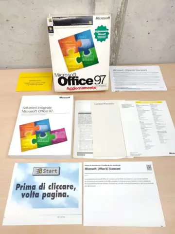 Reperto originale Office 97 Aggiornamento Microsoft Italiano Scatole e Istruzioni - Condizioni USATO CIB