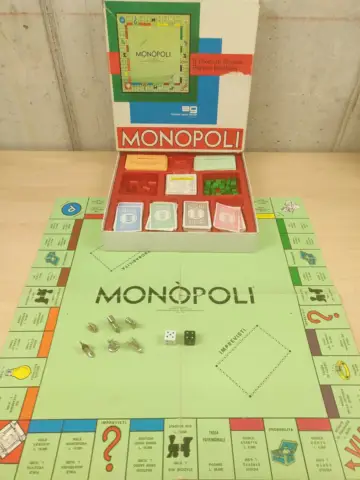 Reperto originale Monopoli Quadrato - EG Gioco da Tavolo Vintage Completo Versione 1600 con Pedine in Ferro - Condizioni USATO CIB