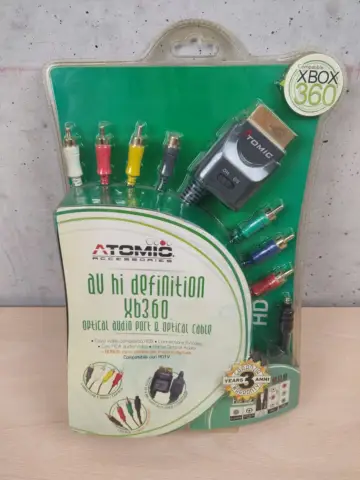 Reperto originale Xbox 360 AV Hi Definition Cable Cavo - Atomic - Condizioni NUOVO / SIGILLATO CIB