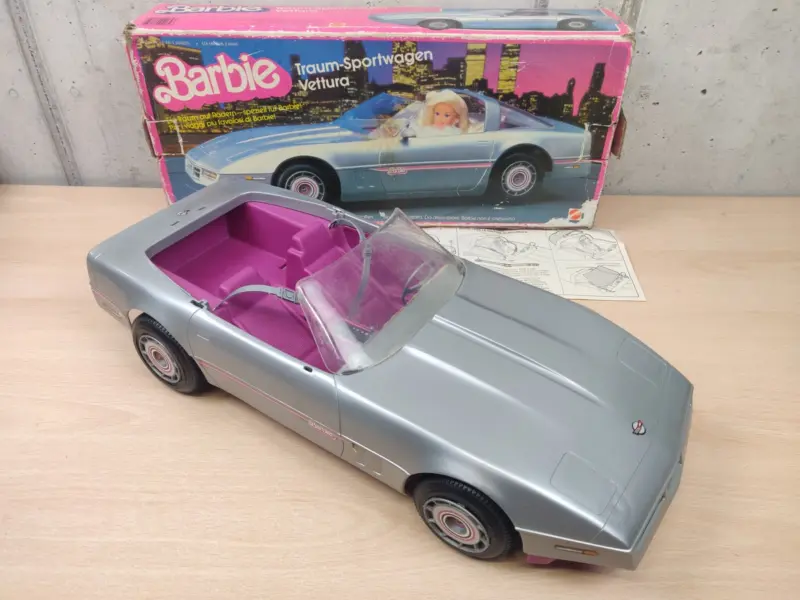 Silver Vette Car Corvette - Barbie Mattel Vintage 1983 con Boxe - Vista 1