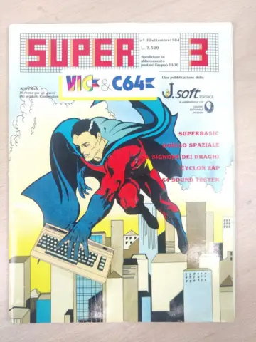 Reperto originale Rivista Retrocomputer Super Vic & C64 Super N°3 Settembre 1984 J.Soft Jackson (1984) - Condizioni USATO CIB