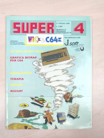 Reperto originale Rivista Retrocomputer Super Vic & C64 Super N°4 Ottobre 1984 J.Soft Jackson (1984) - Condizioni USATO CIB