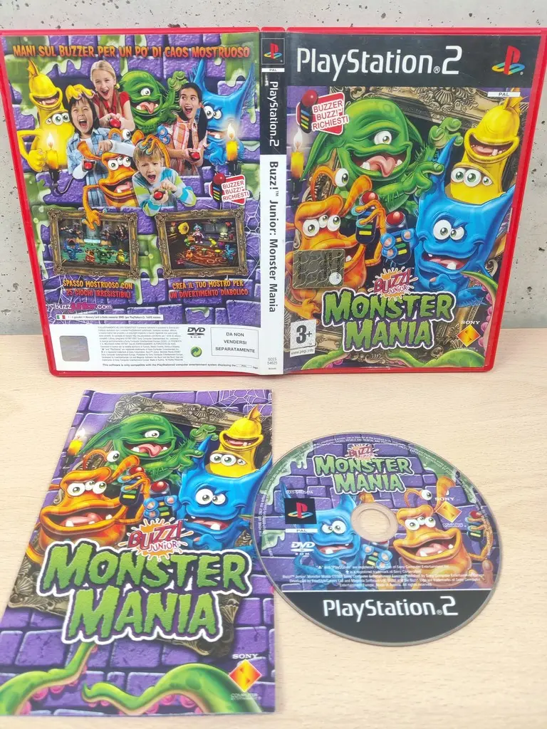 Buzz Junior Monster Mania - PlayStation 2 PS2 - PAL ITA Completo CD Specchio - Vista 1