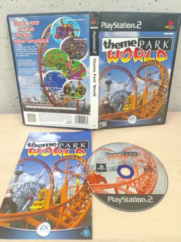 Reperto originale Theme Park World - PlayStation 2 PS2 - PAL UK Completo CD Specchio - Condizioni USATO TESTATO 100% CIB