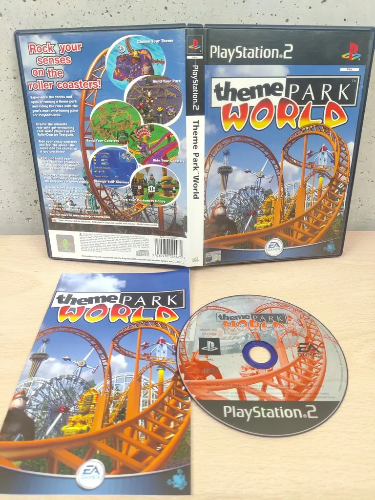Theme Park World - PlayStation 2 PS2 - PAL UK Completo CD Specchio - Vista 1