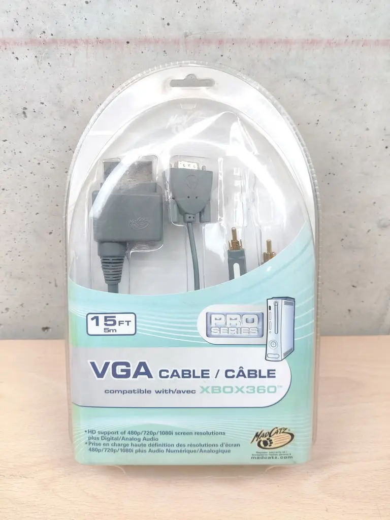 VGA Cable Xbox 360 5M Mad Catz Nuovo - Vista 1