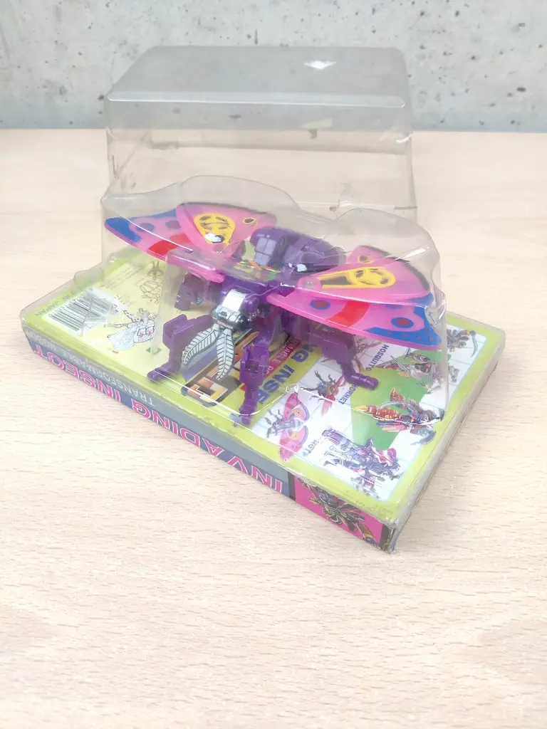 V World Invading Insects Transformable Robot Purple Rainbow Moth Figure Vintage Nuovo - Vista 1