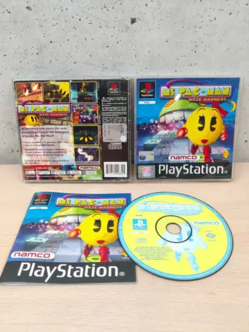 Reperto originale Ms. Pac-Man Maze Madness Pacman - PlayStation 1 PS1 - PAL ITA Completo Disco Specchio - Condizioni USATO TESTATO 100% CIB