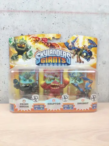 Reperto originale Skylanders Giants Prism Break / Eruptor / Drobot 3 Personaggi Nuovo - Condizioni NUOVO / SIGILLATO CIB