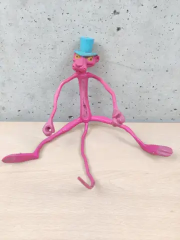 Reperto originale Pantera Rosa Pink Panther Gomma Flexi - Anni 80 Hong Kong Action Figure Vintage - Condizioni USATO CIB