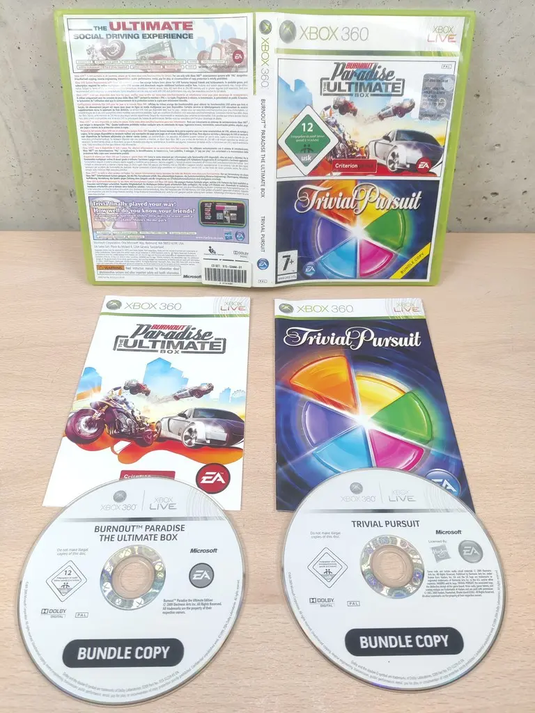 Burnout Paradise The Ultimate Box e Trivia Pursuit - Bundle Xbox 360 - PAL ITA CD Specchio - Vista 1