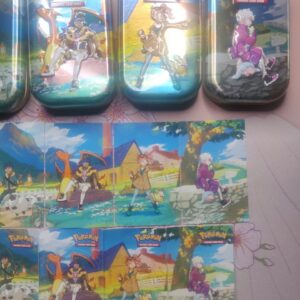 Miniatura 3 per 5 Mini Tin (Vuote) Amici di Paldea Art Set - Completo con Card e Stickers Pokemon TCG