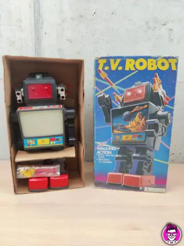 Reperto originale HC Horikawa Yonezawa Masudaya TG.V. - T.V. Robot Giocattolo Spaziale Vintage Anni '70 Hong Kong - Condizioni NUOVO / SIGILLATO CIB
