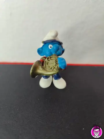 Reperto originale Puffo Corno Francese - 20483 Schleich Peyo 2001 China Puffi Smurfs (2001) - Condizioni USATO CIB