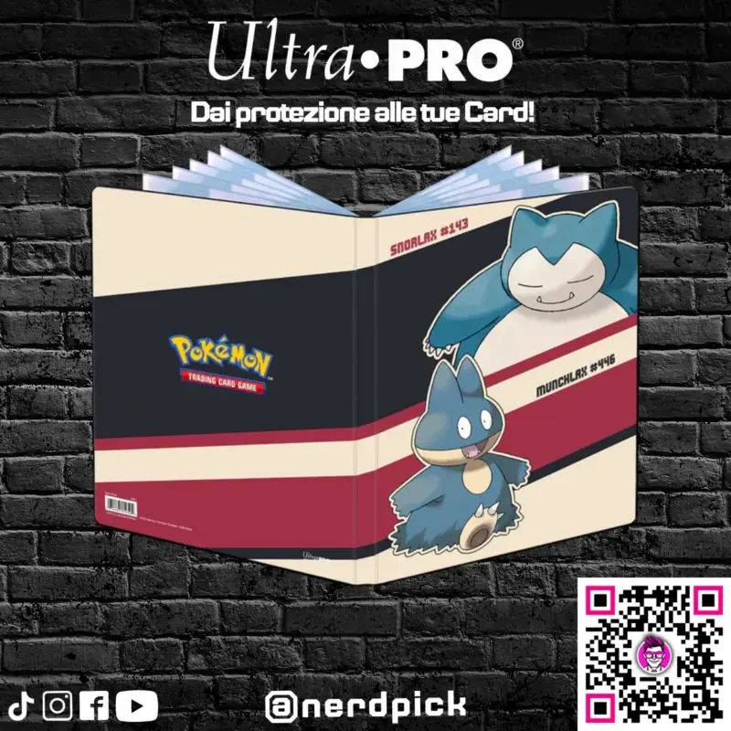 Album 9 Tasche Snorlax e Munchlax Ultra Pro - Proteggi le Tue Carte Pokemon Yugioh One Piece Magic Panini Topps - Vista 1