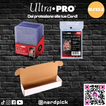 Reperto originale Toploader Regular + Sleeves + Storage Box - Proteggi e Ordina le Tue Carte Pokemon Yugioh One Piece Magic Panini Topps Ultra Pro Top Loader - Condizioni NUOVO / SIGILLATO CIB
