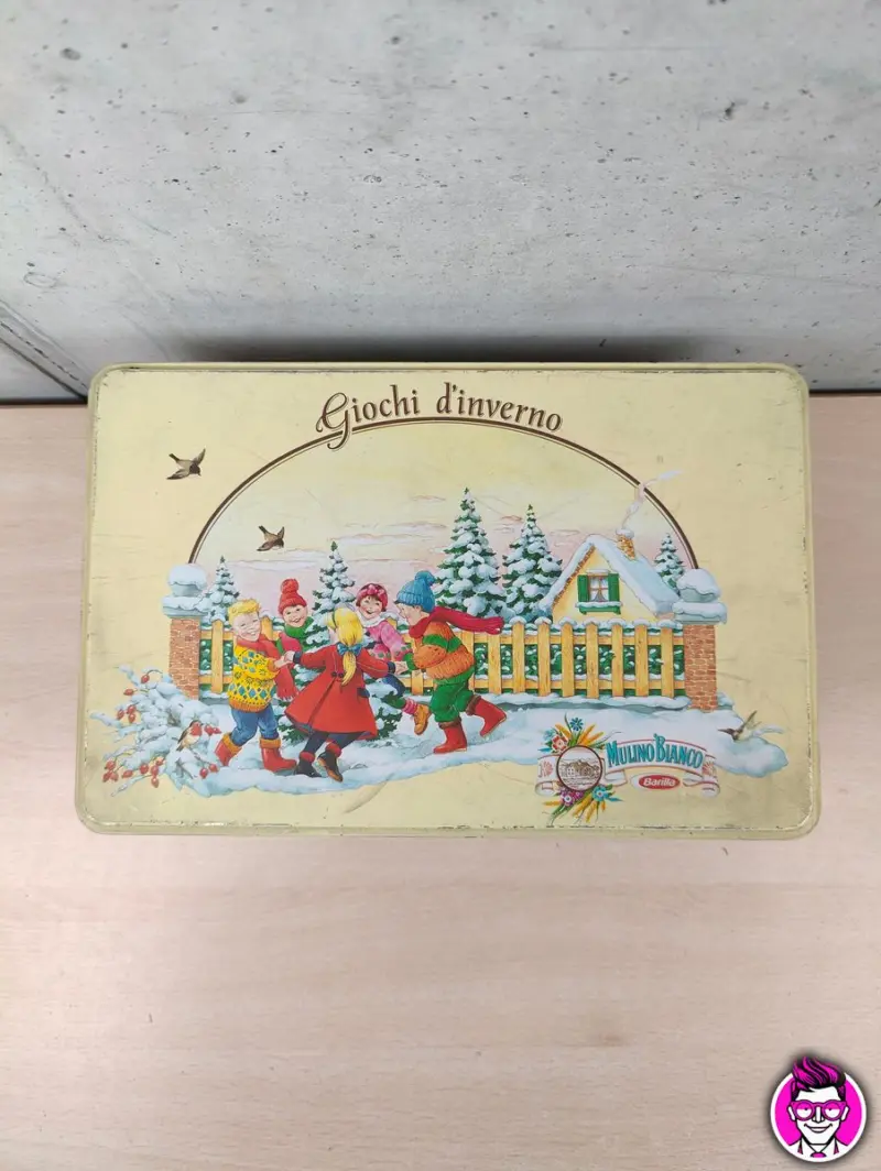 Giochi d'Inverno Scatola in Latta - Biscottiera 1991 Mulino Bianco Barilla - Vista 1