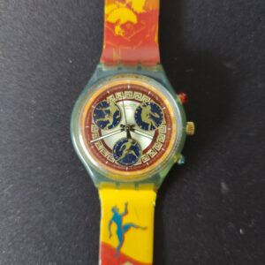 Miniatura 6 per Swatch Chrono Olympic Kalos Atlanta 1996 Orologio Quarzo Watch Swiss Made Vintage Funzionante