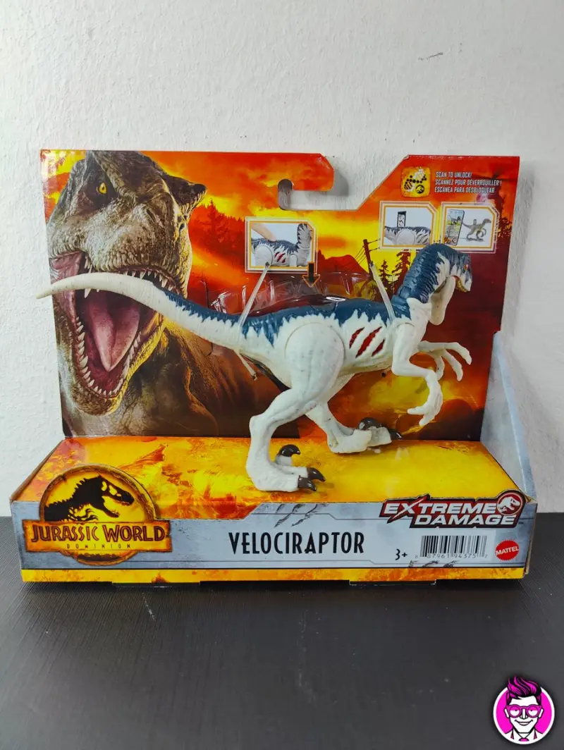 Velociraptor - Jurassic World Extreme Damage - 18cm Mattel Nuovo - Vista 1
