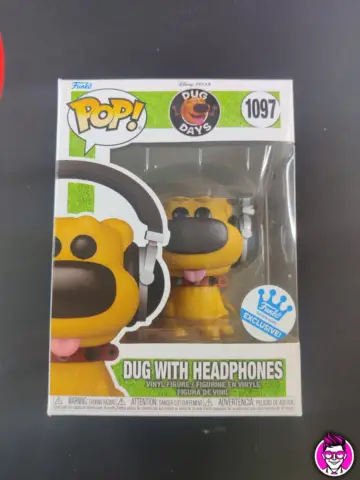 Reperto originale Dug with Headphones 1097 Funko Pop! - Dug Days Disney Action Figure - Condizioni USATO CIB