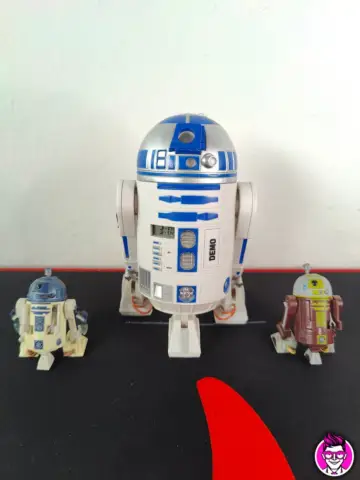 Reperto originale R2-D2 Sveglia Proiettore + R7-A7 - 3pz Droide Hasbro Zeon Star Wars - Condizioni USATO CIB