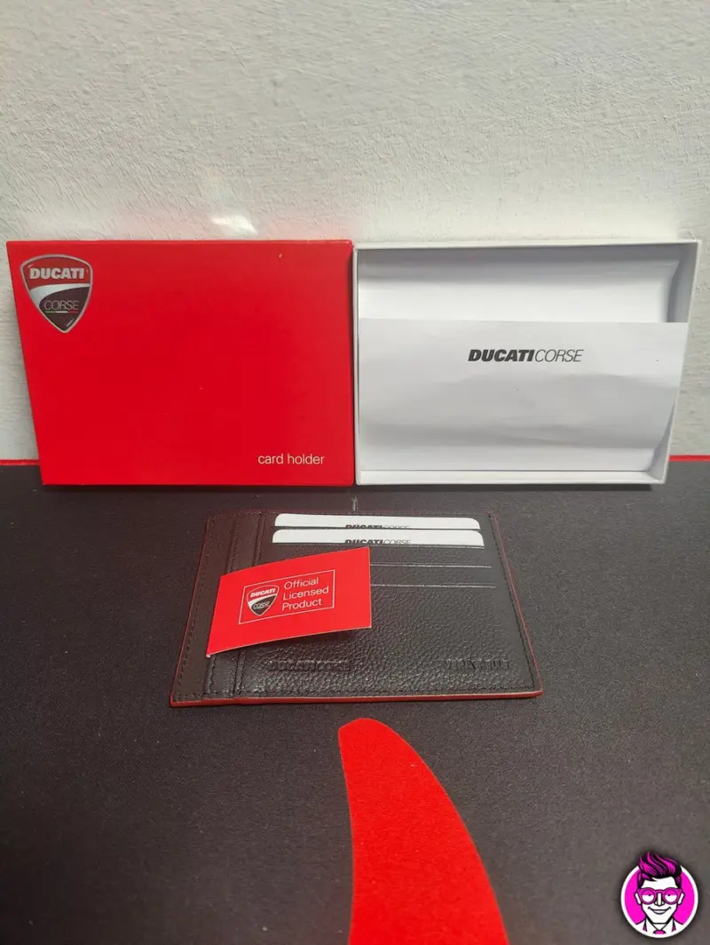 Ducati Card Holder Porta Carte di Credito - Vera Pelle Nuovo - Vista 1