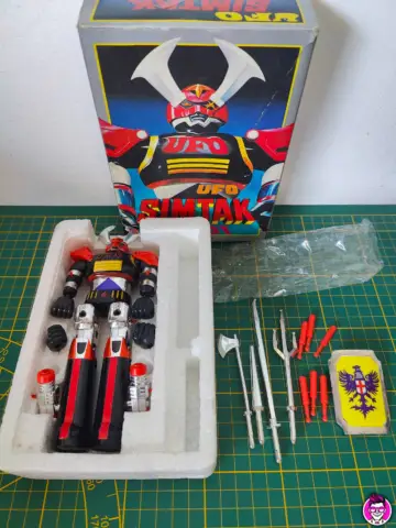 Reperto originale UFO Simtak Battle Fever Ko Bootleg - Simpex Robot Diecast Box - Condizioni USATO CIB