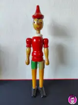 Miniatura 1 per Pinocchio in Legno 32 cm Vintage