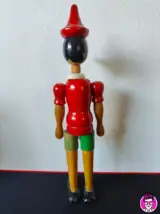 Miniatura 2 per Pinocchio in Legno 32 cm Vintage