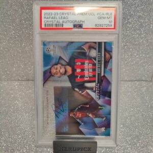 Miniatura 3 per Rafael Leao Autografata Autograph Certified PSA 10 Crystal Premium - Champions League 2022-23 Topps Chrome AC Milan Calcio UEFA