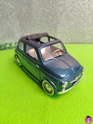 Reperto originale Solido Fiat 500 Blu 1/18 Targa Stradale - Vintage Model Car Auto Modellino - Condizioni USATO CIB