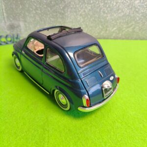 Miniatura 3 per Solido Fiat 500 Blu 1/18 Targa Stradale - Vintage Model Car Auto Modellino