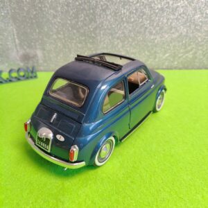 Miniatura 4 per Solido Fiat 500 Blu 1/18 Targa Stradale - Vintage Model Car Auto Modellino