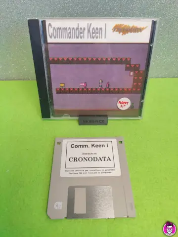 Reperto originale Commander Keen 1 - Cronodata - Floppy Disk PC - Condizioni USATO CIB